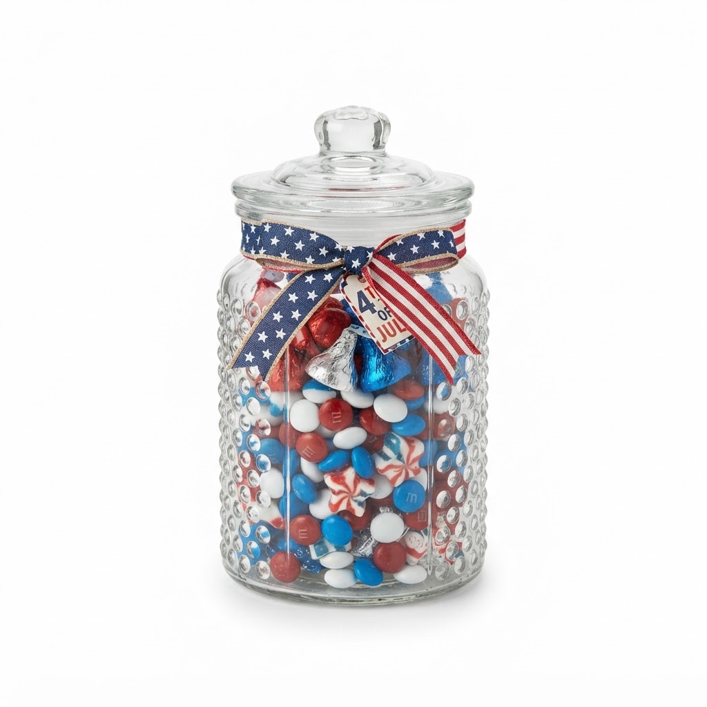 Independence Day Glass Candy Jars