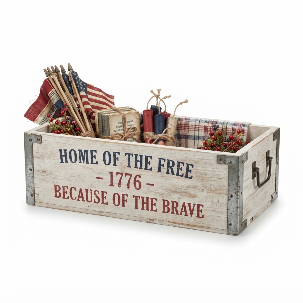 Transitional Wood Crate Centerpiece