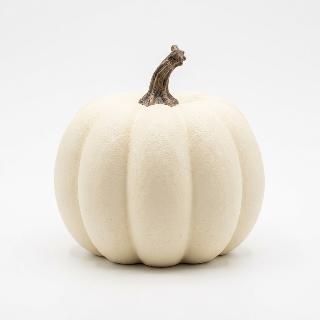 Fall Faux Decorative White Pumpkin