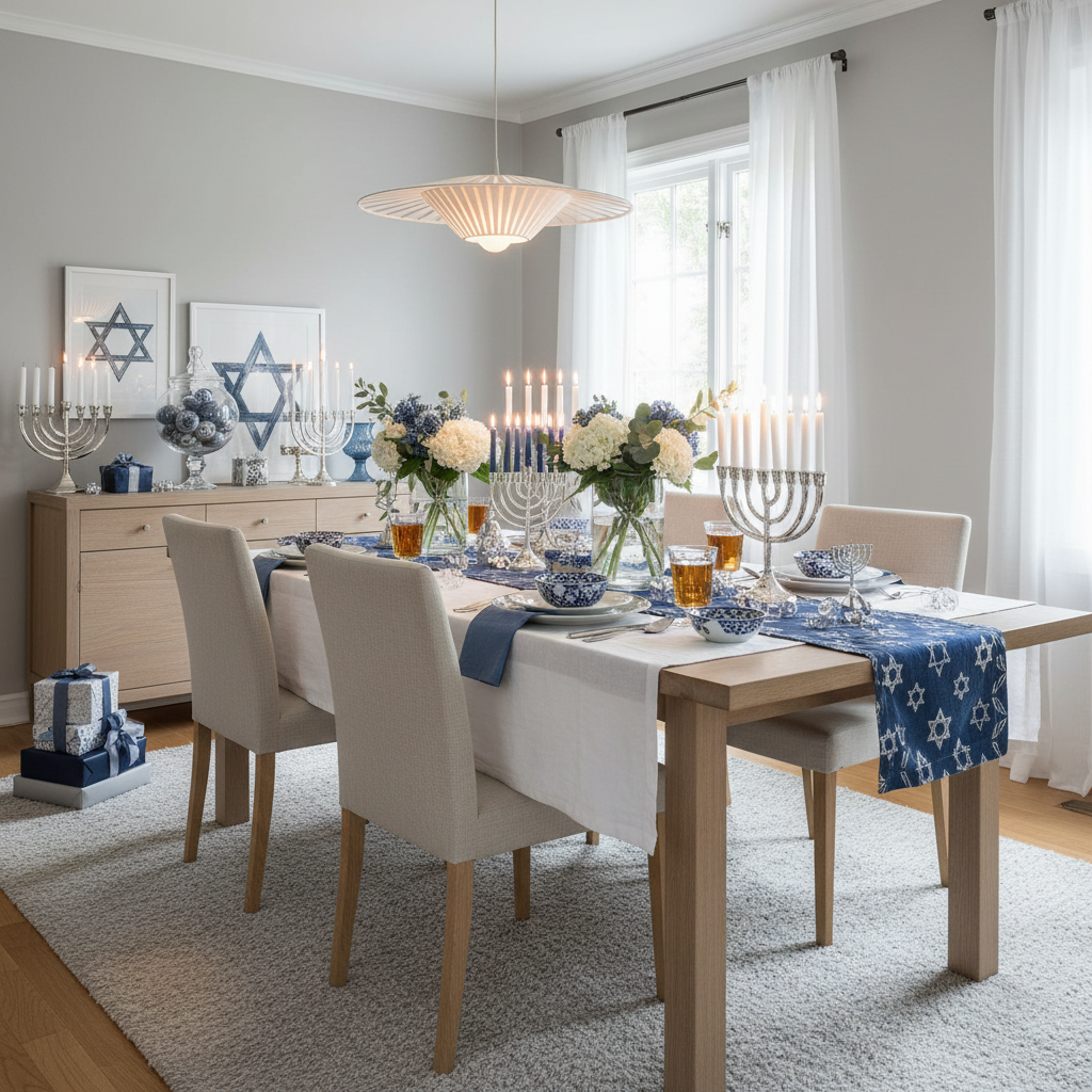 Nordic Hanukkah Dining Room