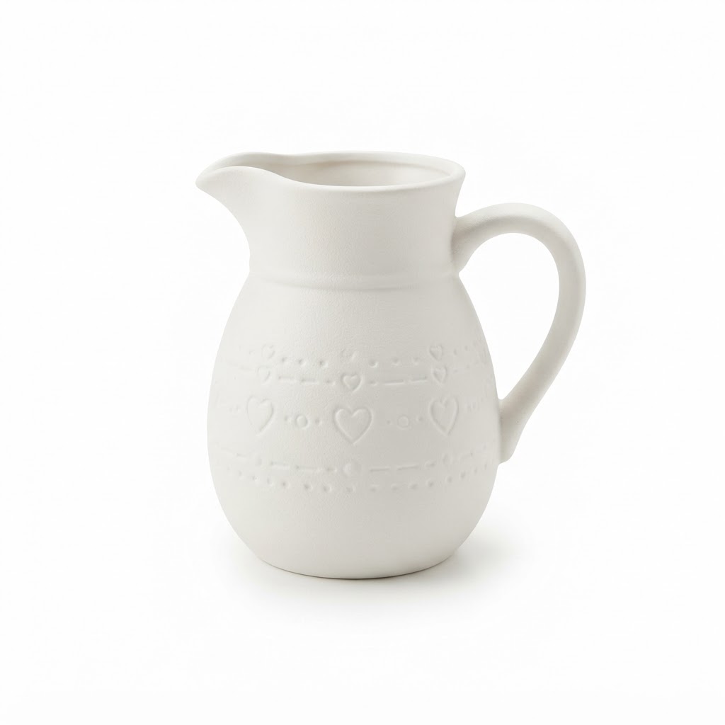 Ceramic White Pitcher Vase