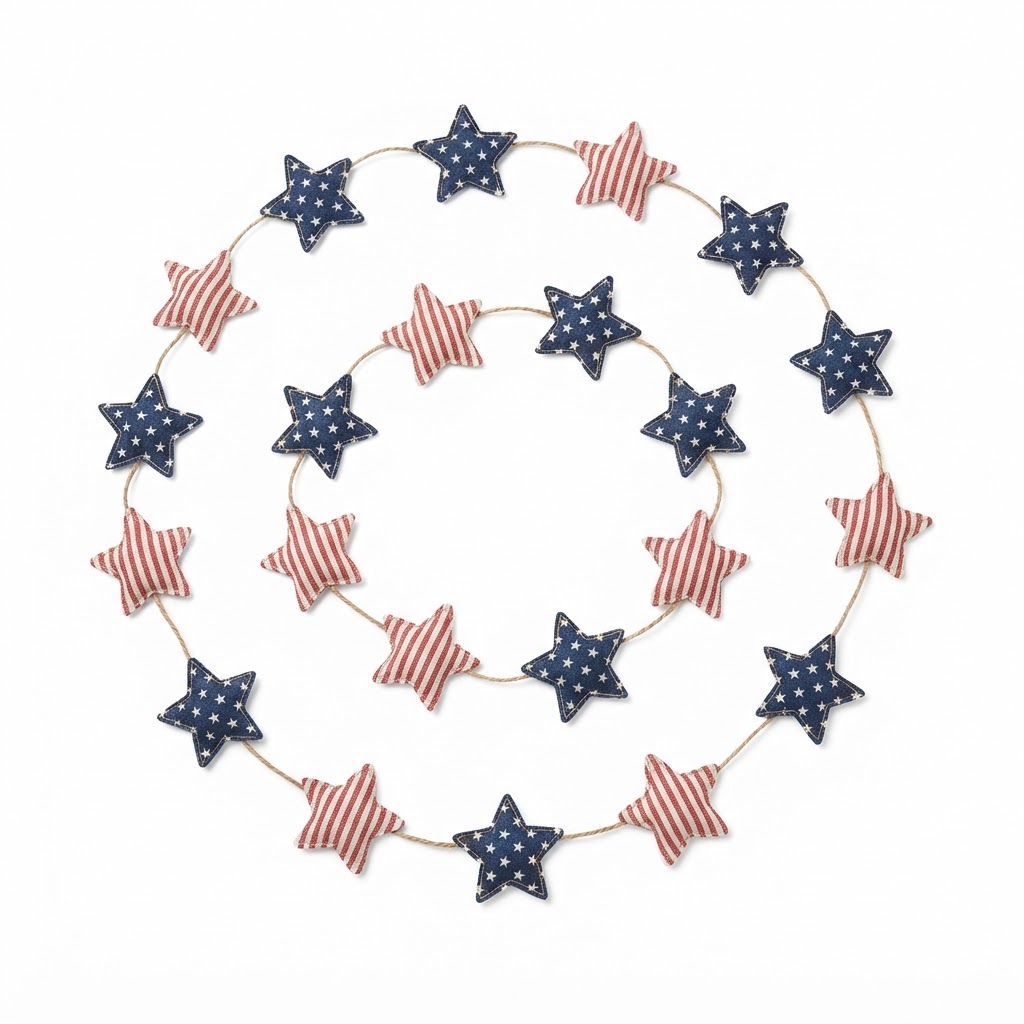 Transitional Patriotic Star Garland
