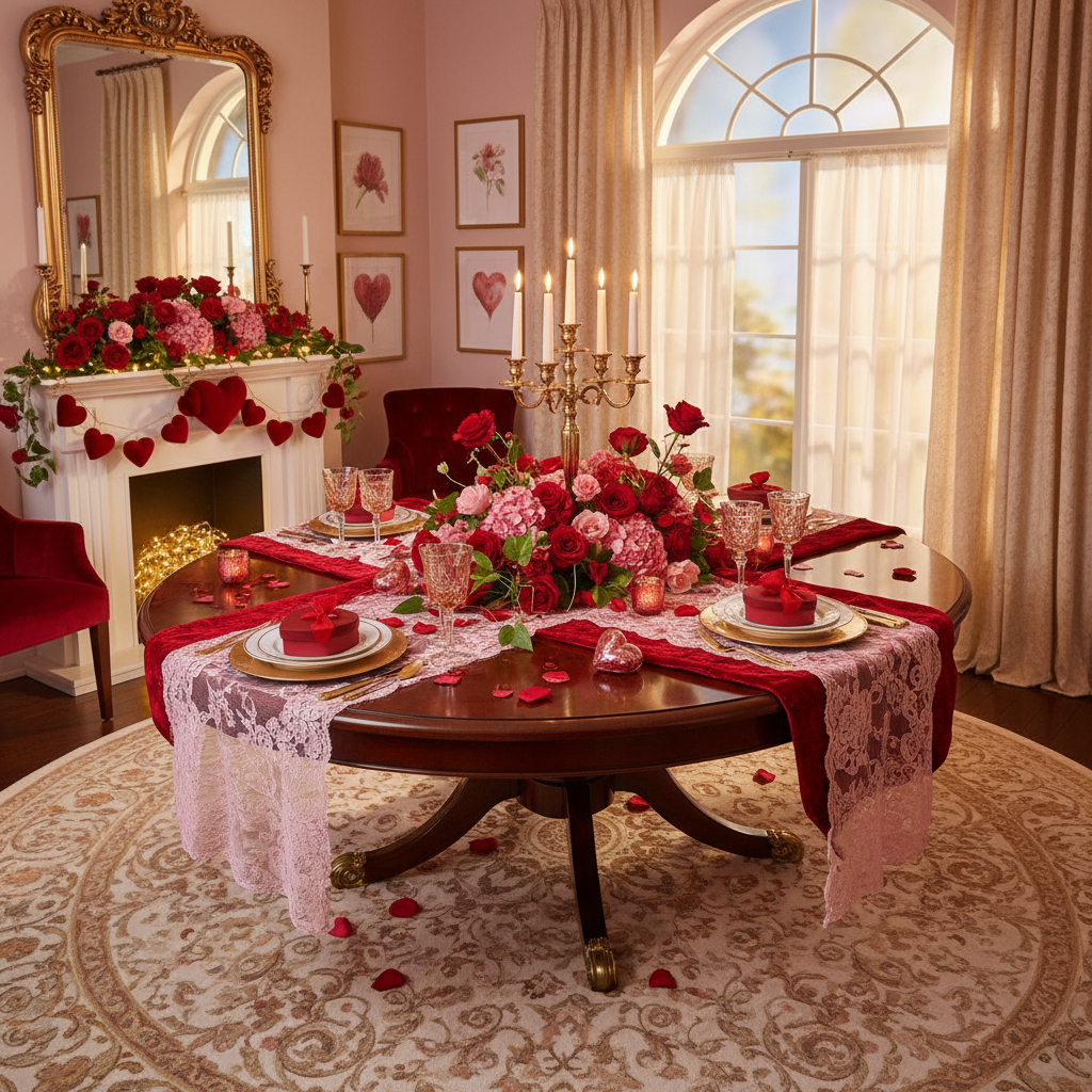 Glam Valentine's Day Dining Room