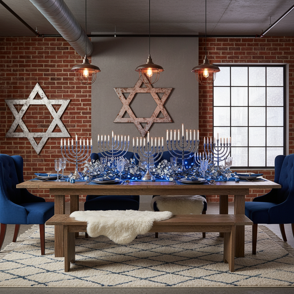 Industrial Hanukkah Dining Room