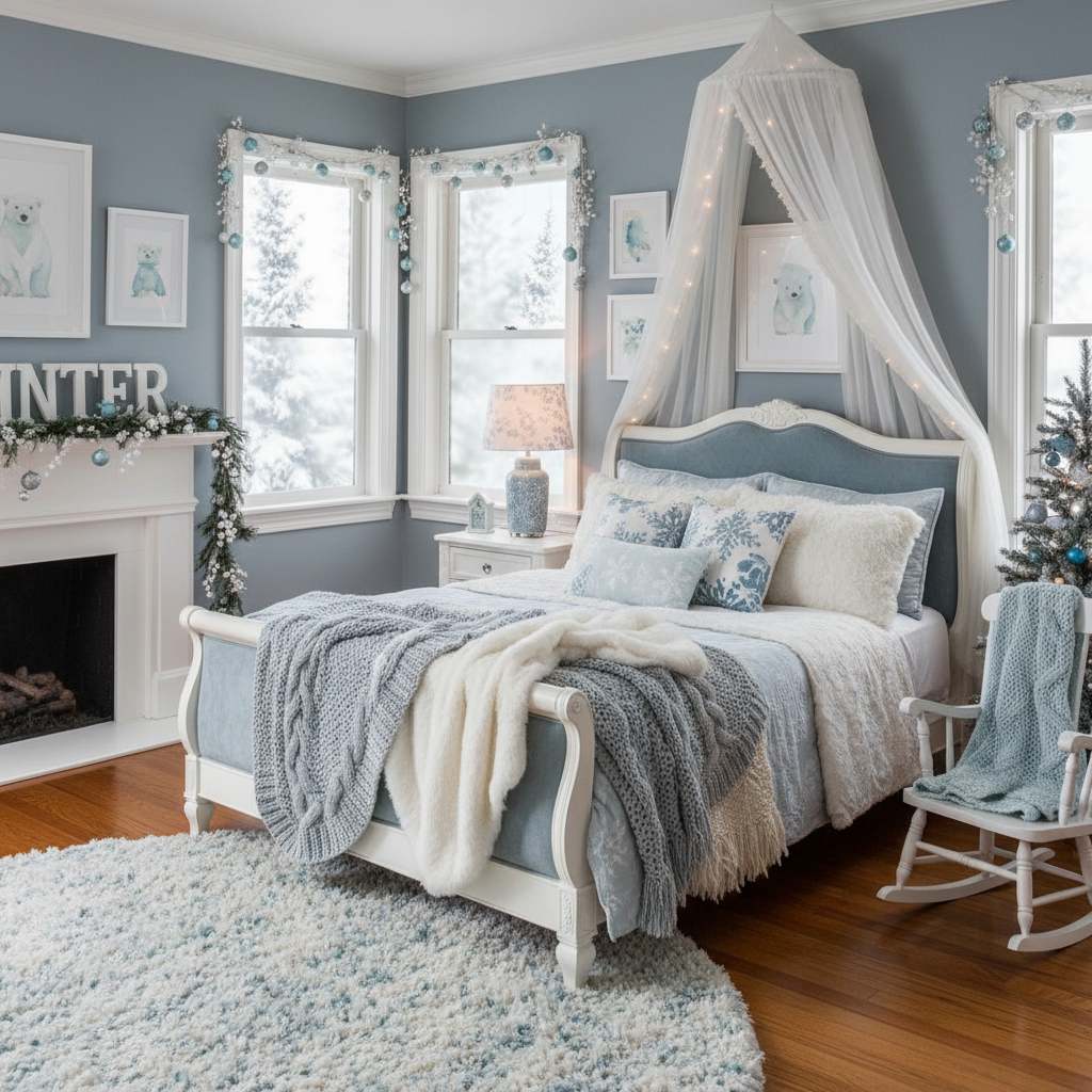 Traditional Winter Child Bedroom (Girl)