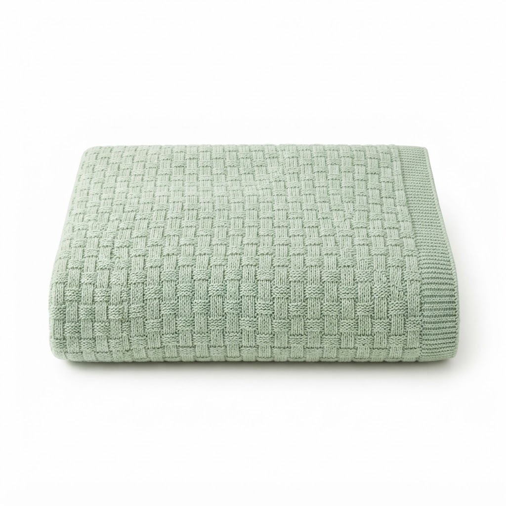 Spring Cotton Knit Throw Blanket