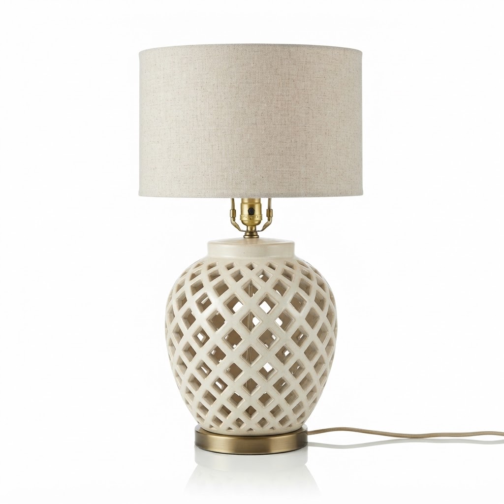 Lattice Ceramic Table Lamp