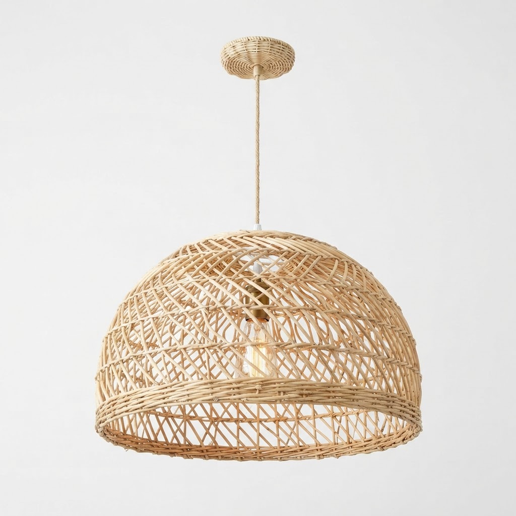 Woven Rattan Dome Pendant