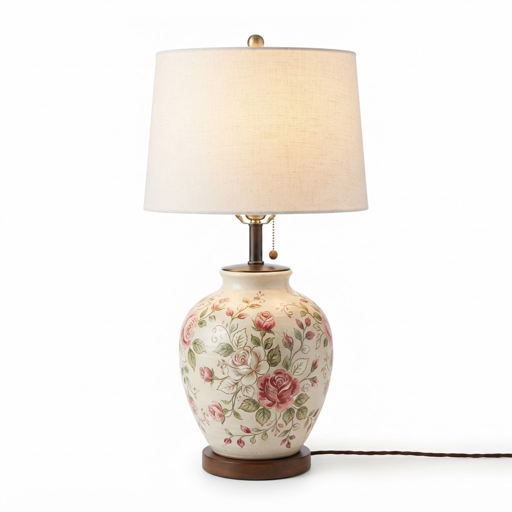 core Ceramic Floral Table Lamp