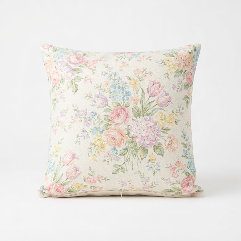 Floral Pastel Throw Pillow
