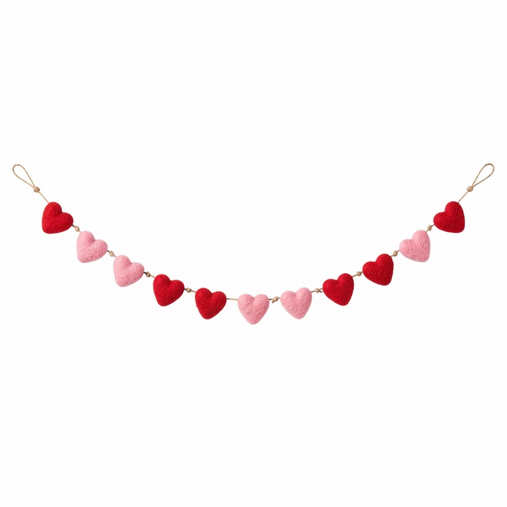 Felt Heart Decorative Garland