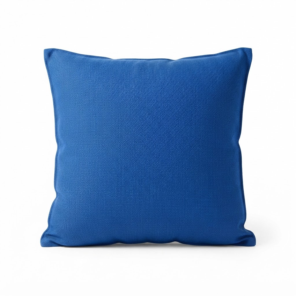 Blue Cotton Throw Pillow