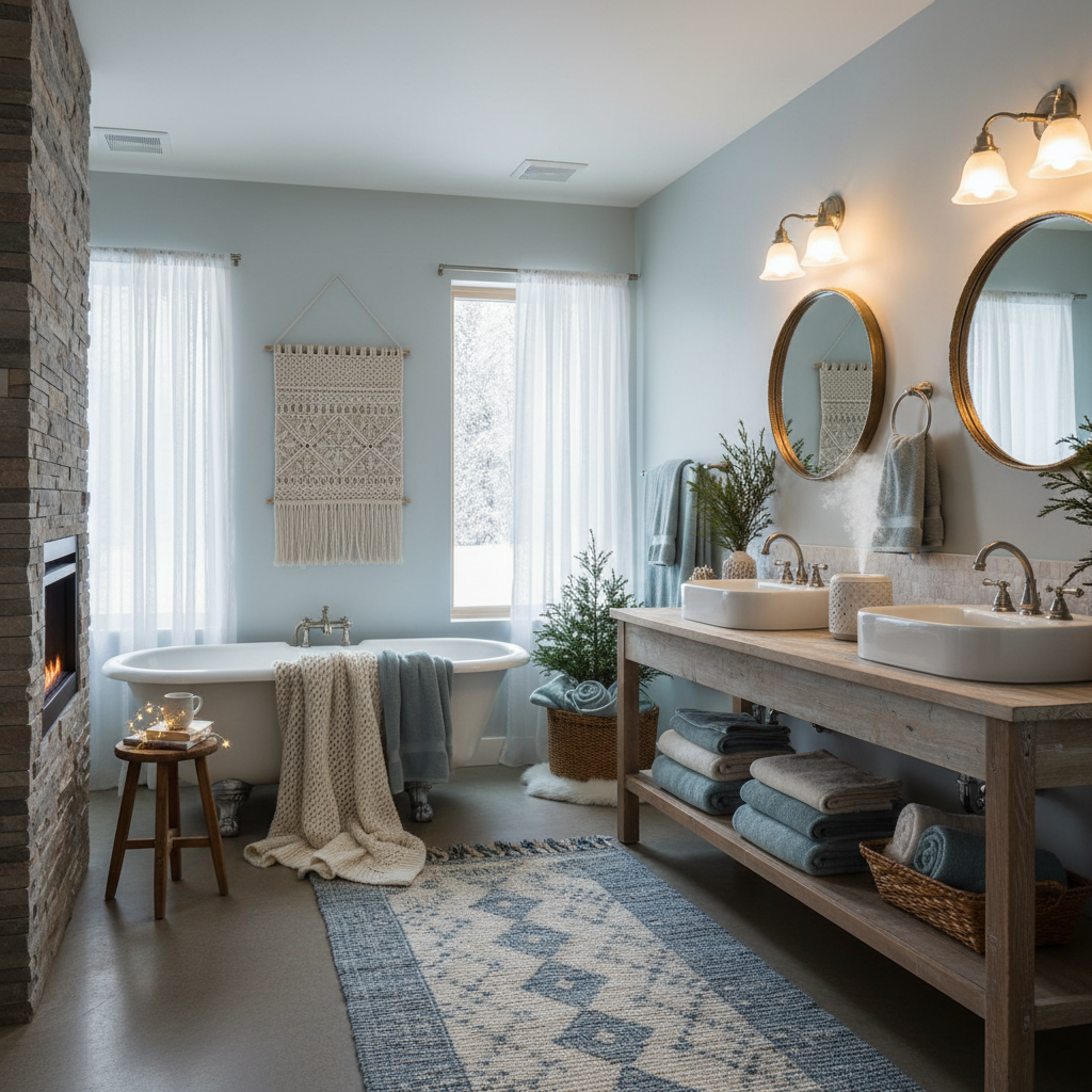 Boho Winter Master Bathroom