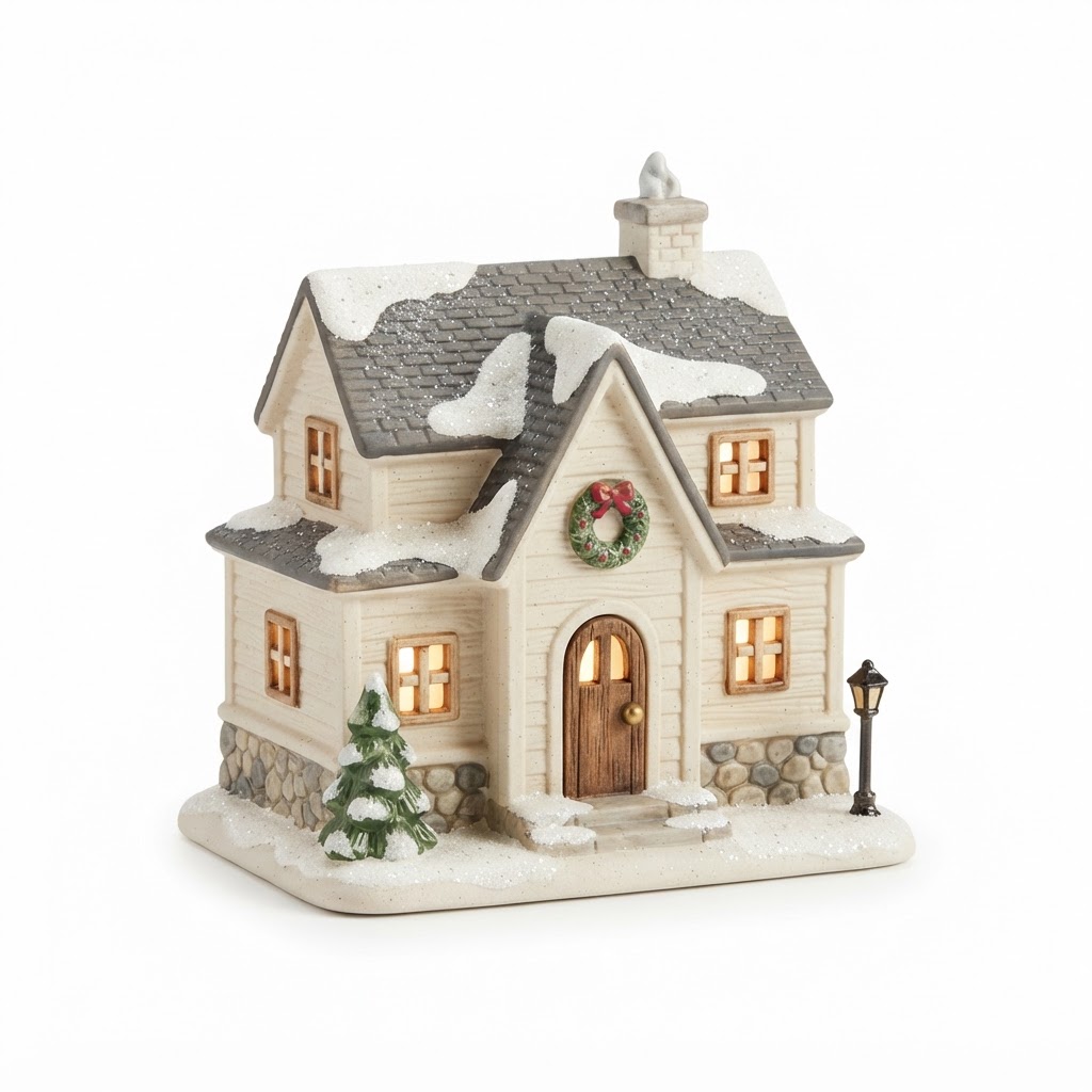 Ceramic Village Mantel Houses