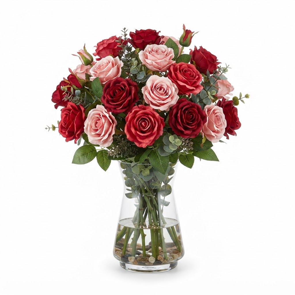 Transitional Silk Floral Rose Arrangement