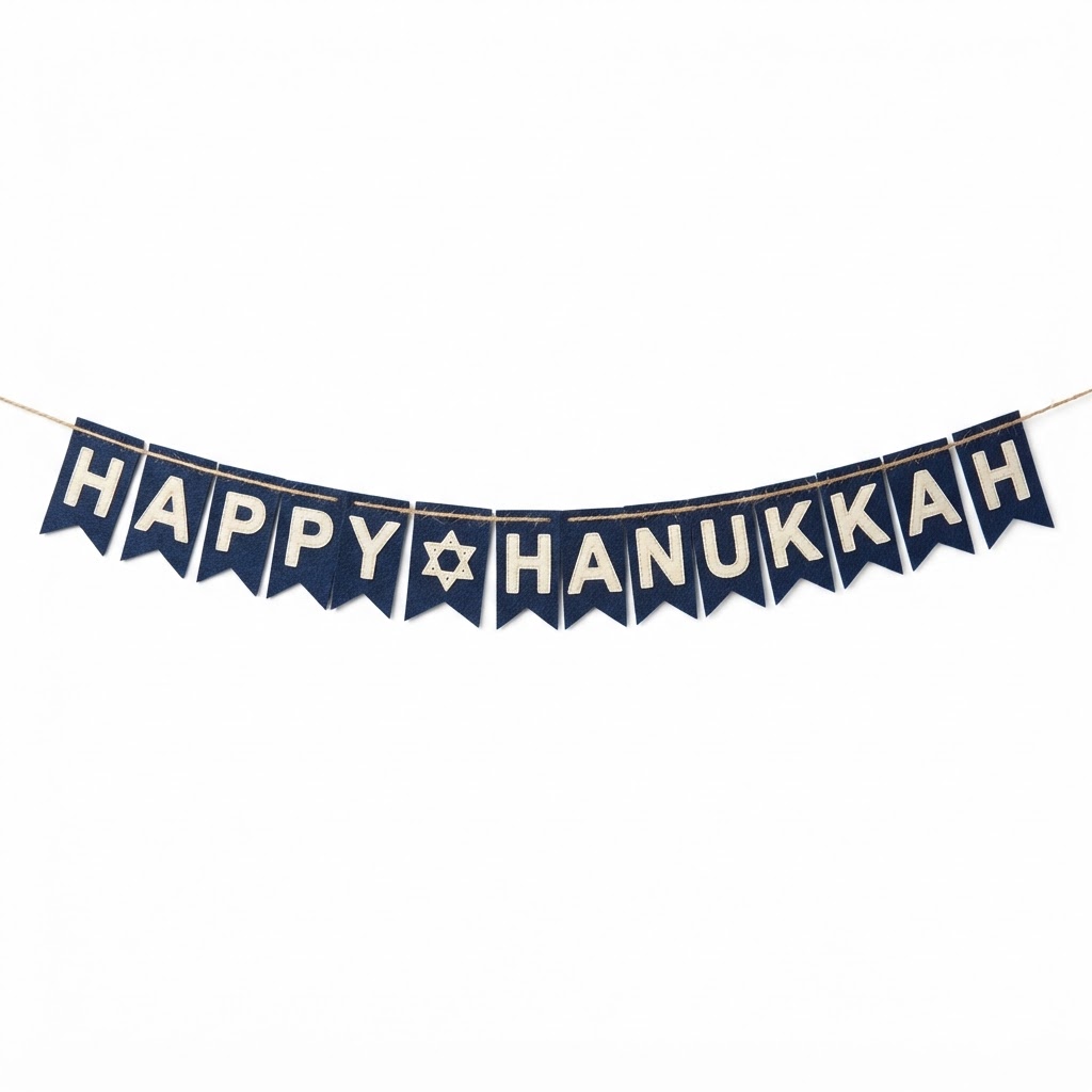 Happy Hanukkah Felt Pennant Banner