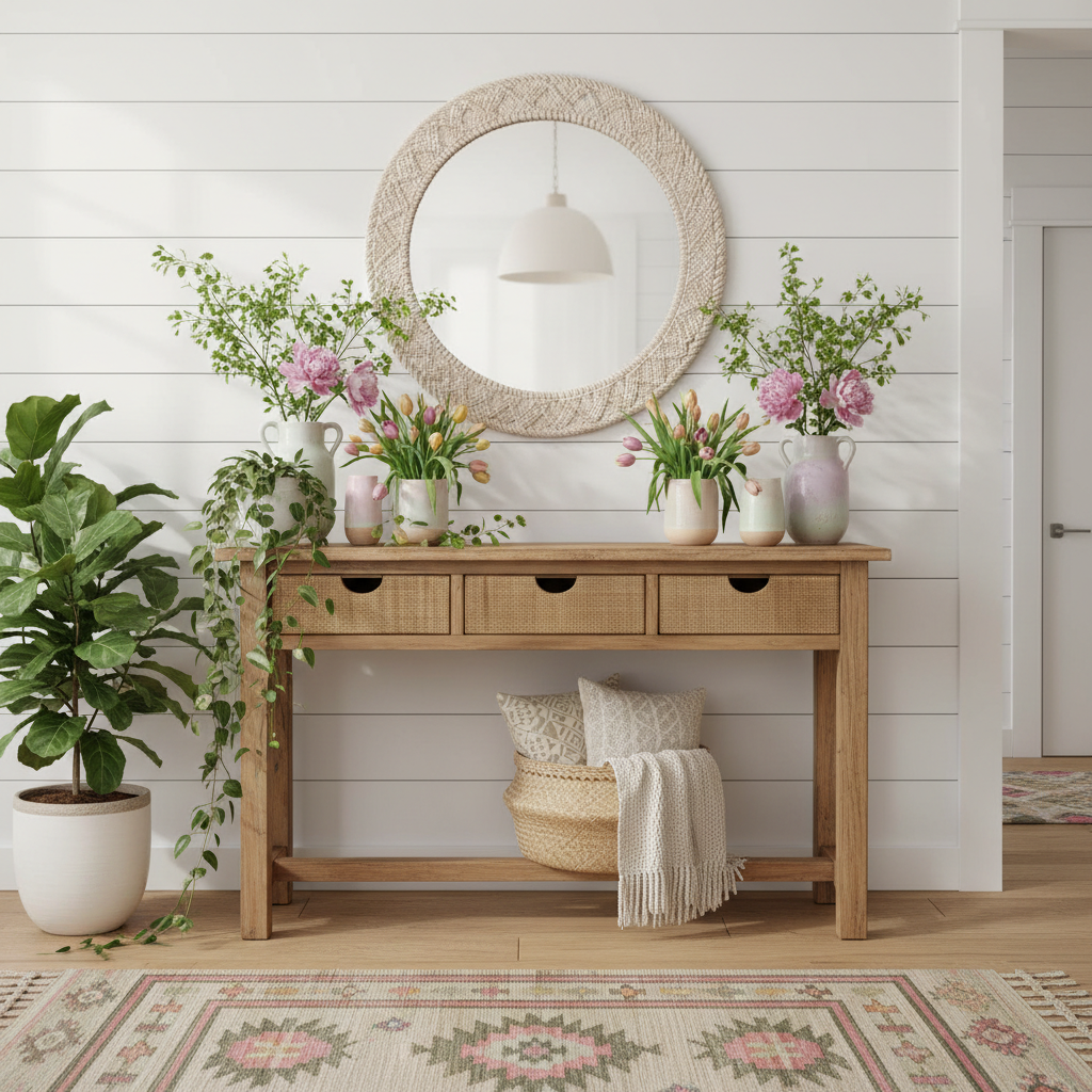 Boho Spring Entryway