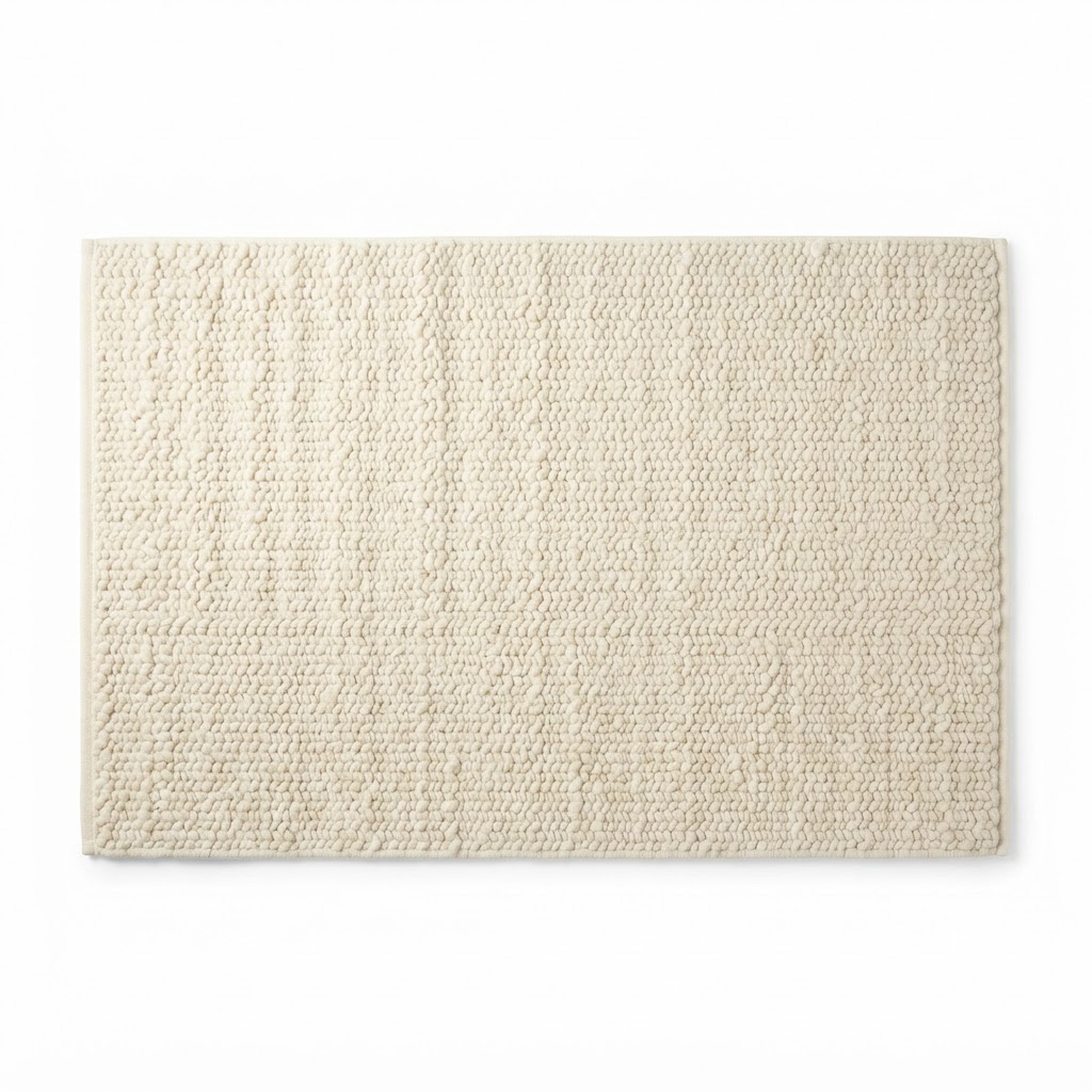 Cream Textured Area Rug