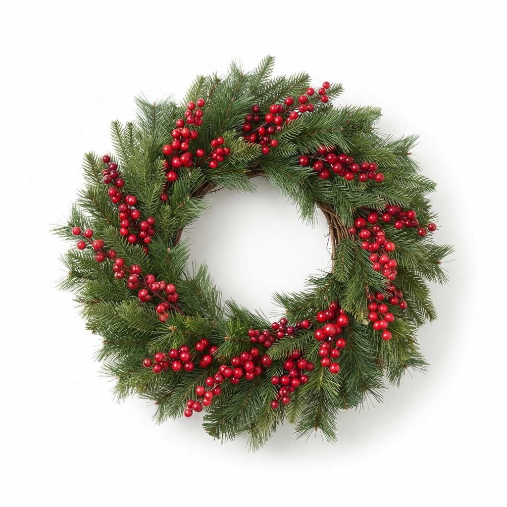Pine and Berry Mantle Wreath
