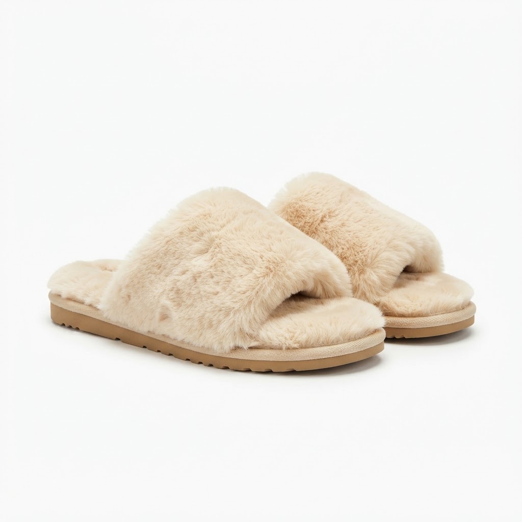 Plush Faux Fur Slippers