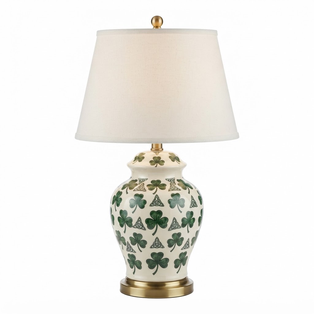 Ceramic Shamrock Table Lamp
