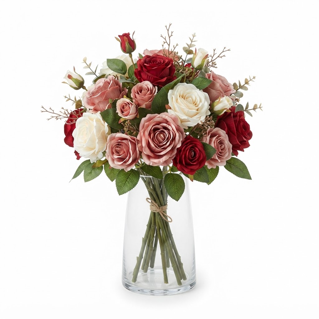 Transitional Faux Mixed Rose Bouquet