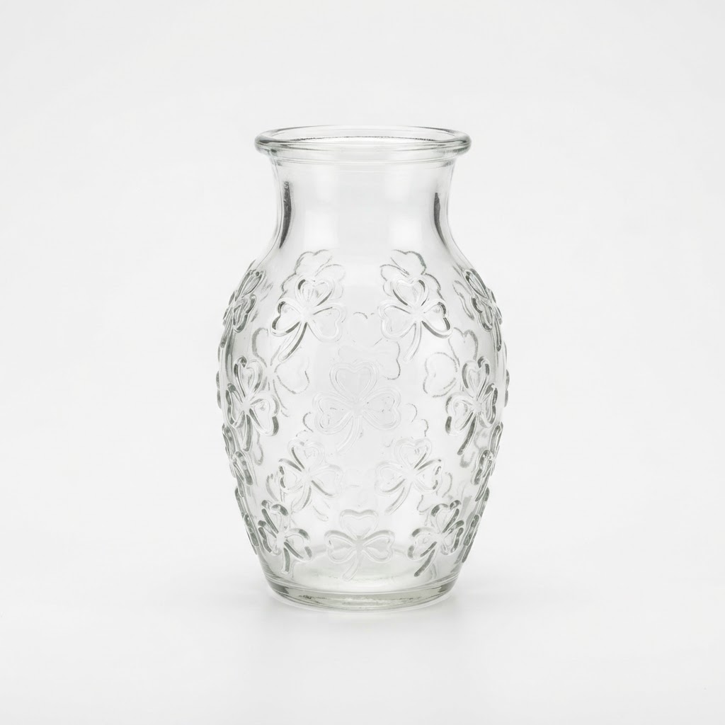 Glass Shamrock Vase