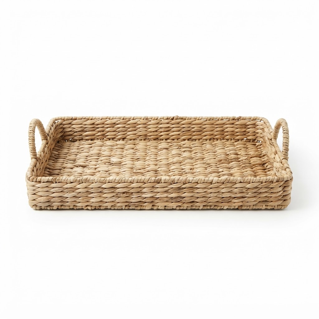 Transitional Woven Seagrass Bathroom Vanity Tray