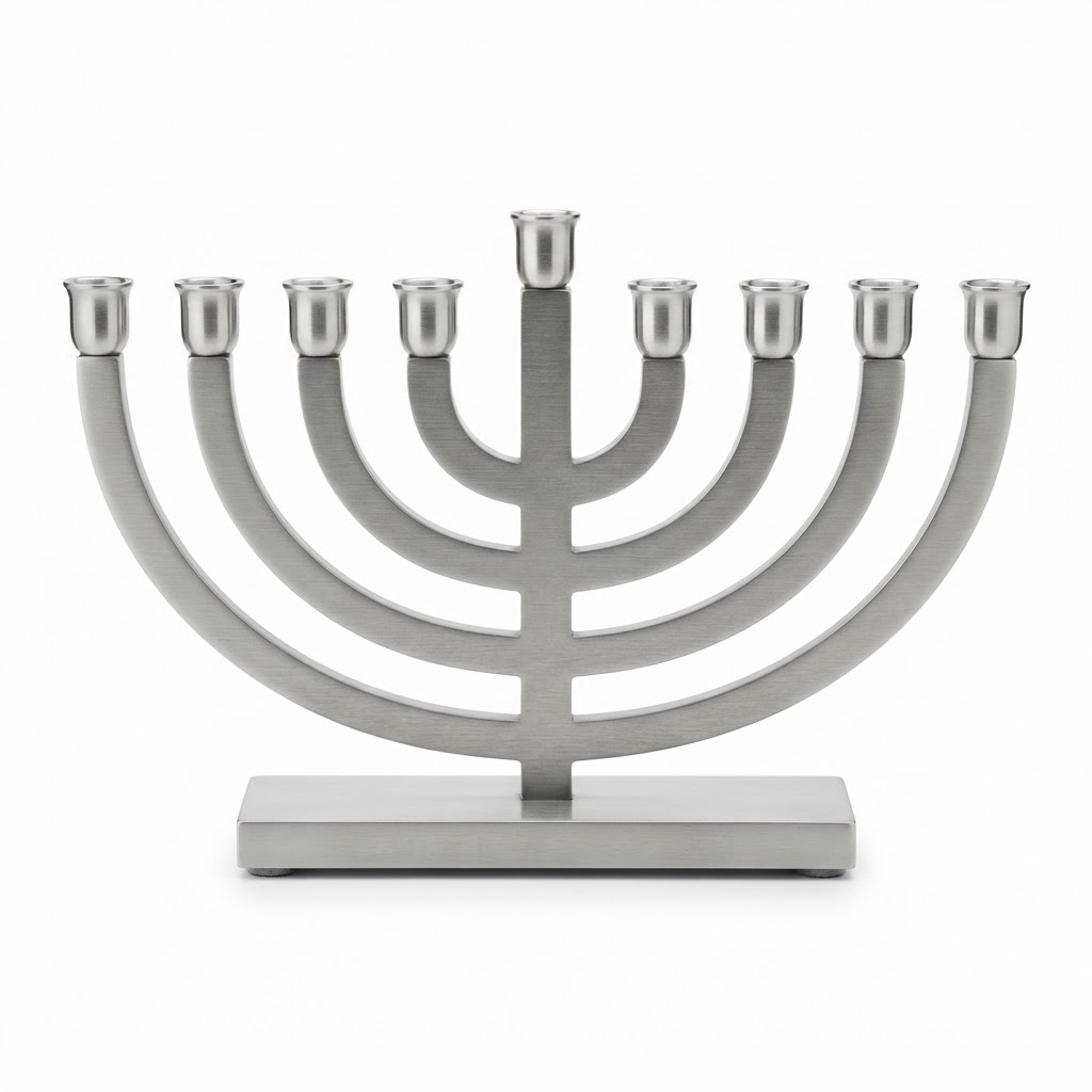 Brushed Steel Menorah