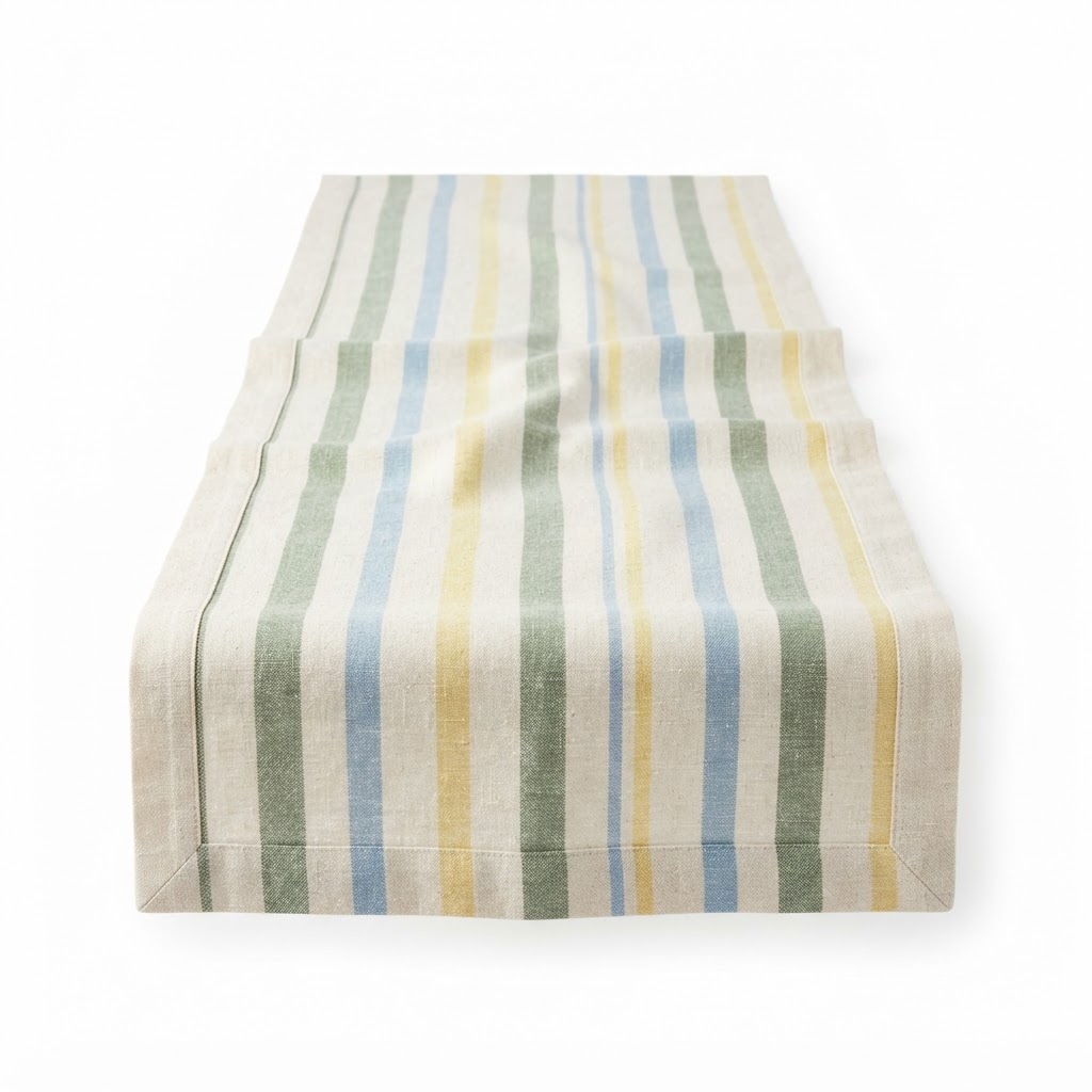 Striped Linen Table Runner