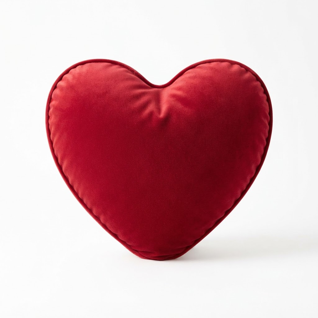 Romantic Velvet Heart Shaped Throw Pillow