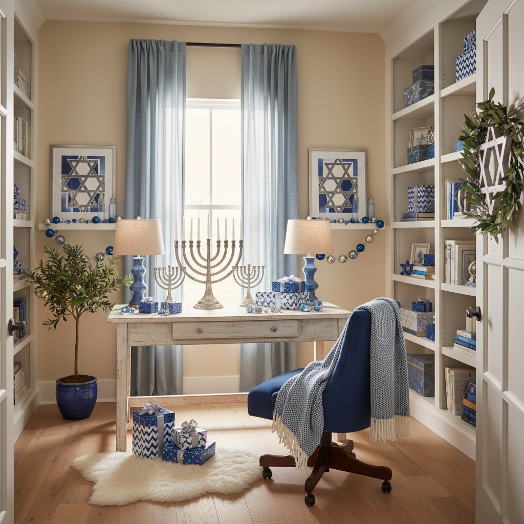 Modern Cottage Hanukkah Home Office