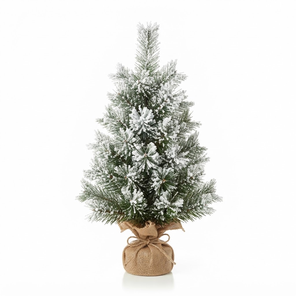 Winter Snowy Pine Decorative Tabletop Tree