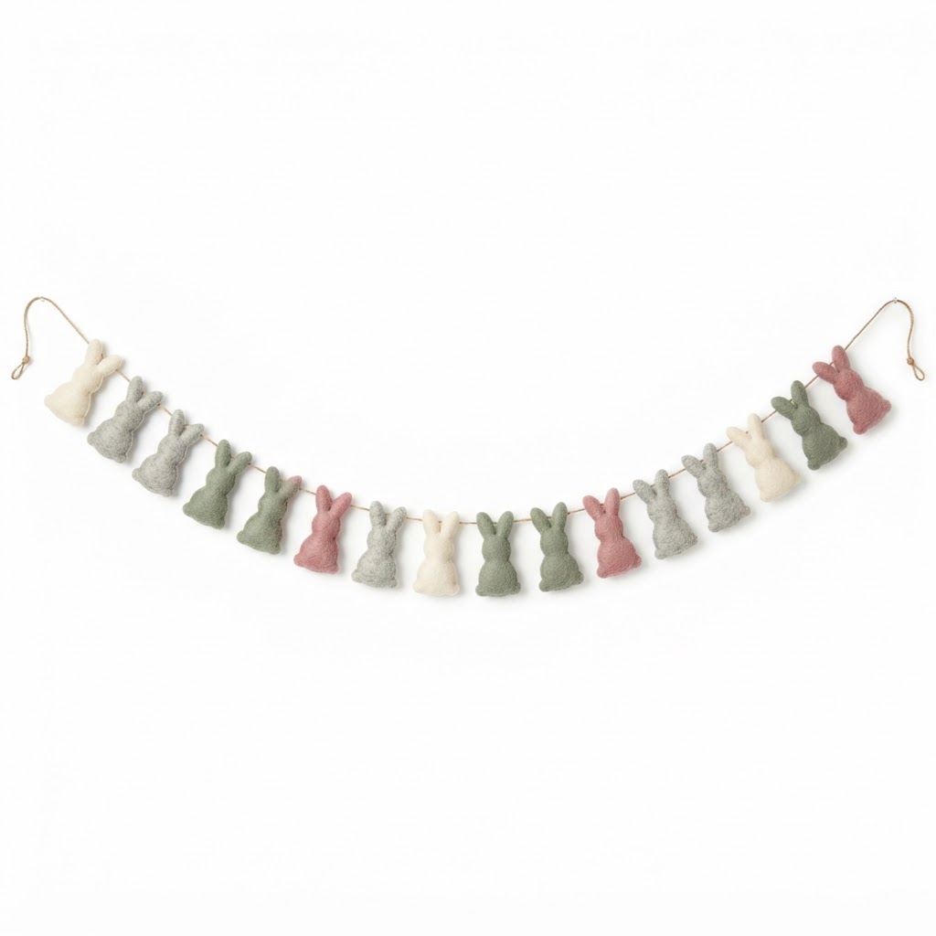 Transitional Felt Bunny Garland