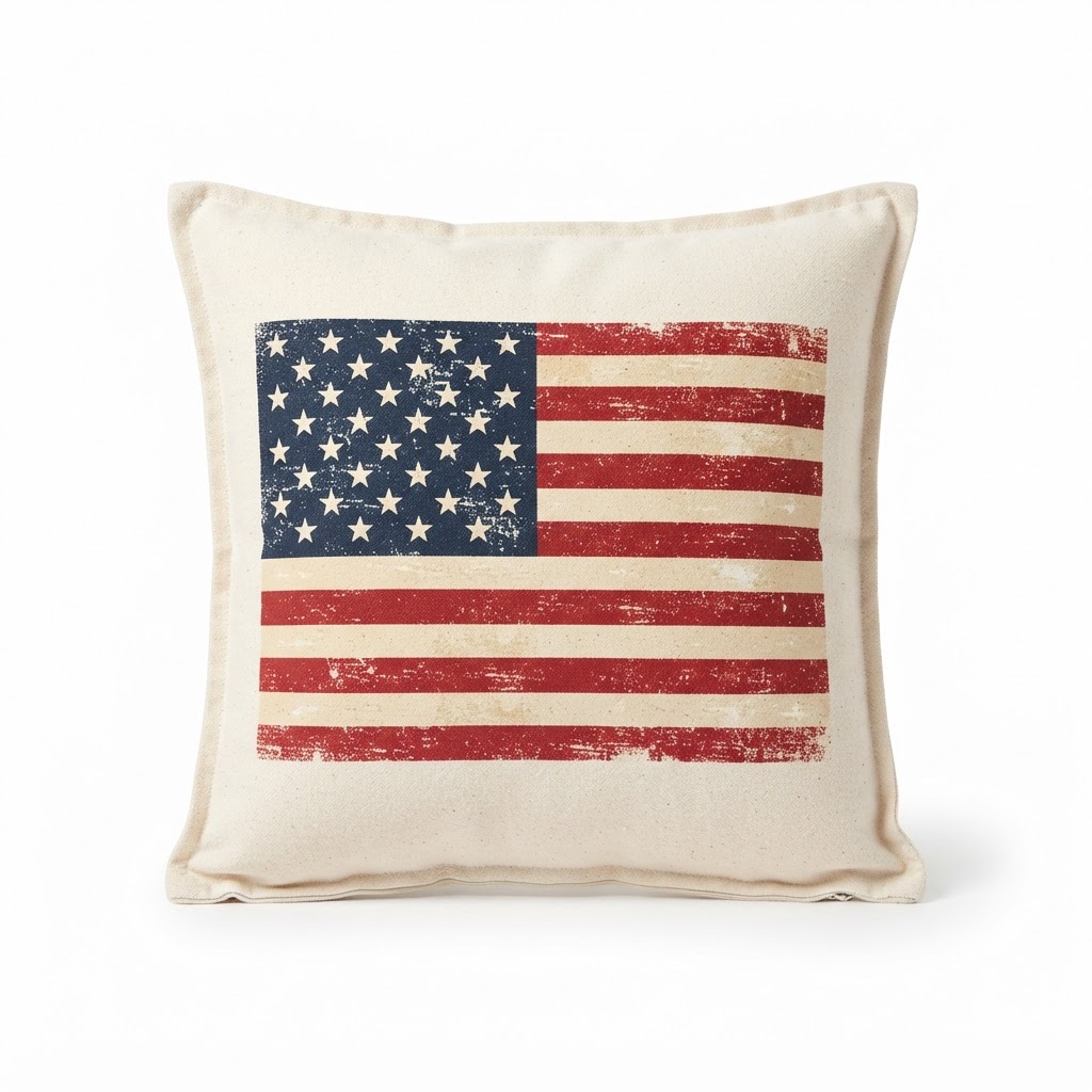 Cotton 4th of July Accent Pillow