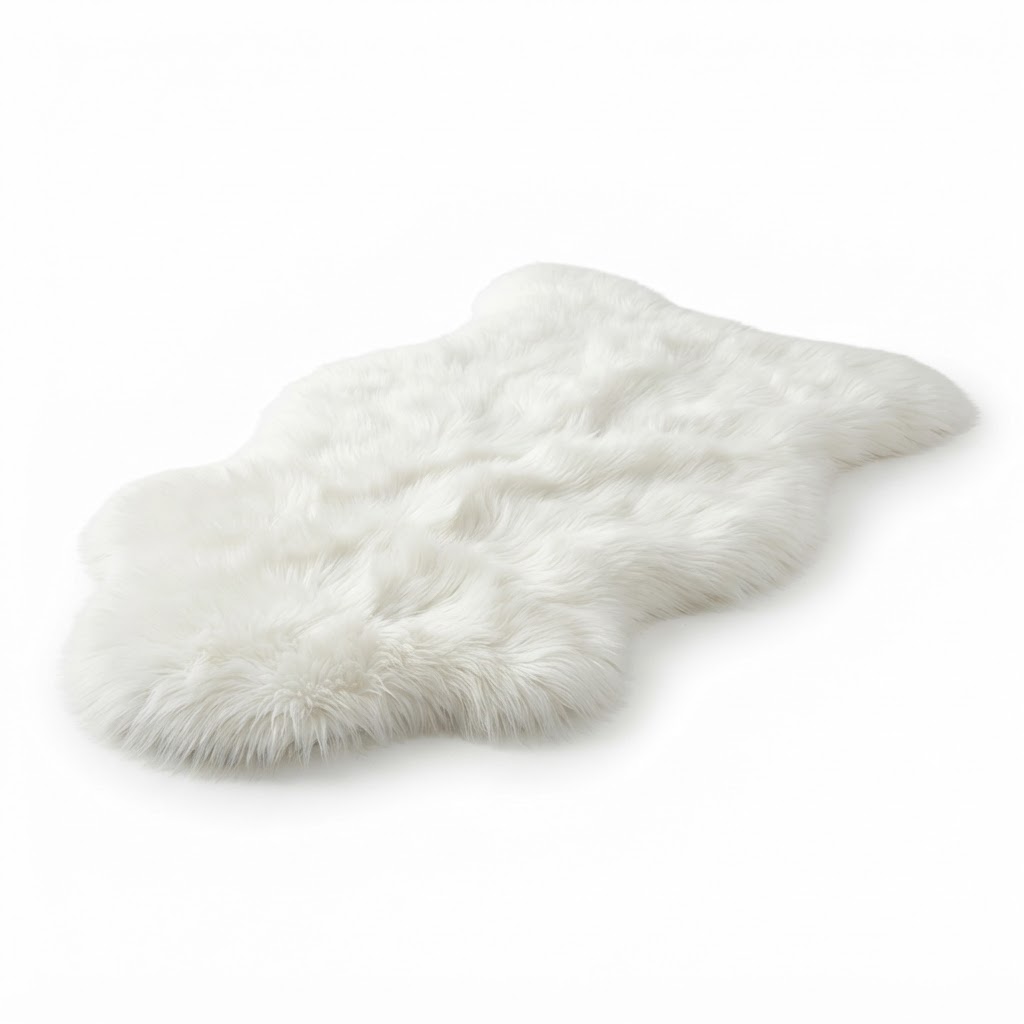 White Faux Sheepskin Throw