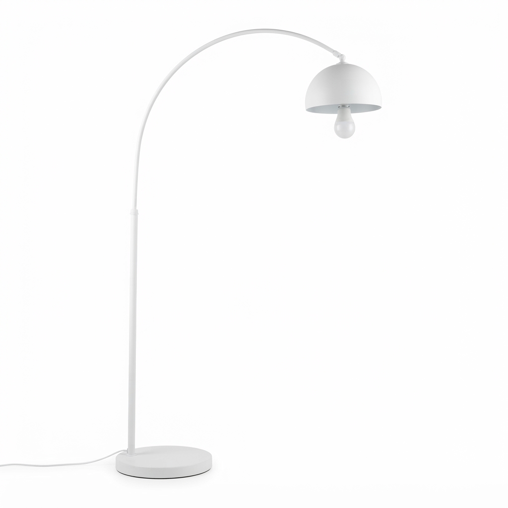 White Metal Arc Floor Lamp