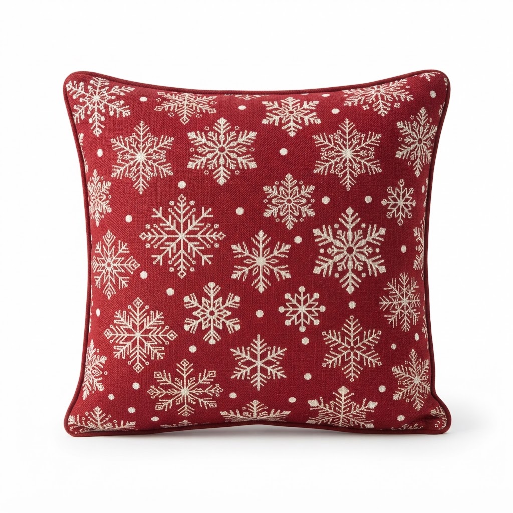 Snowflake Patterned Throw Pillows