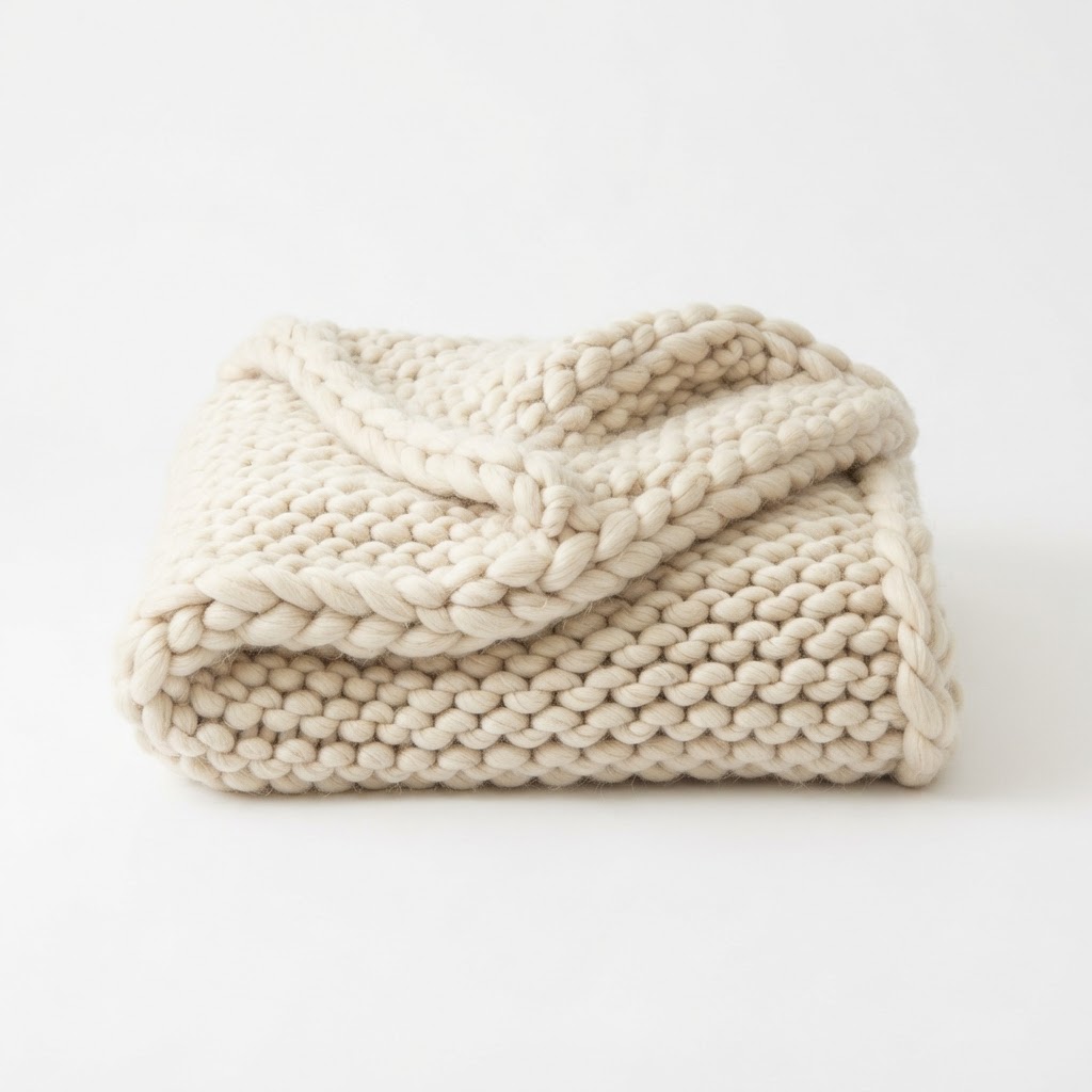 Woven Chunky Knit Throw Blanket