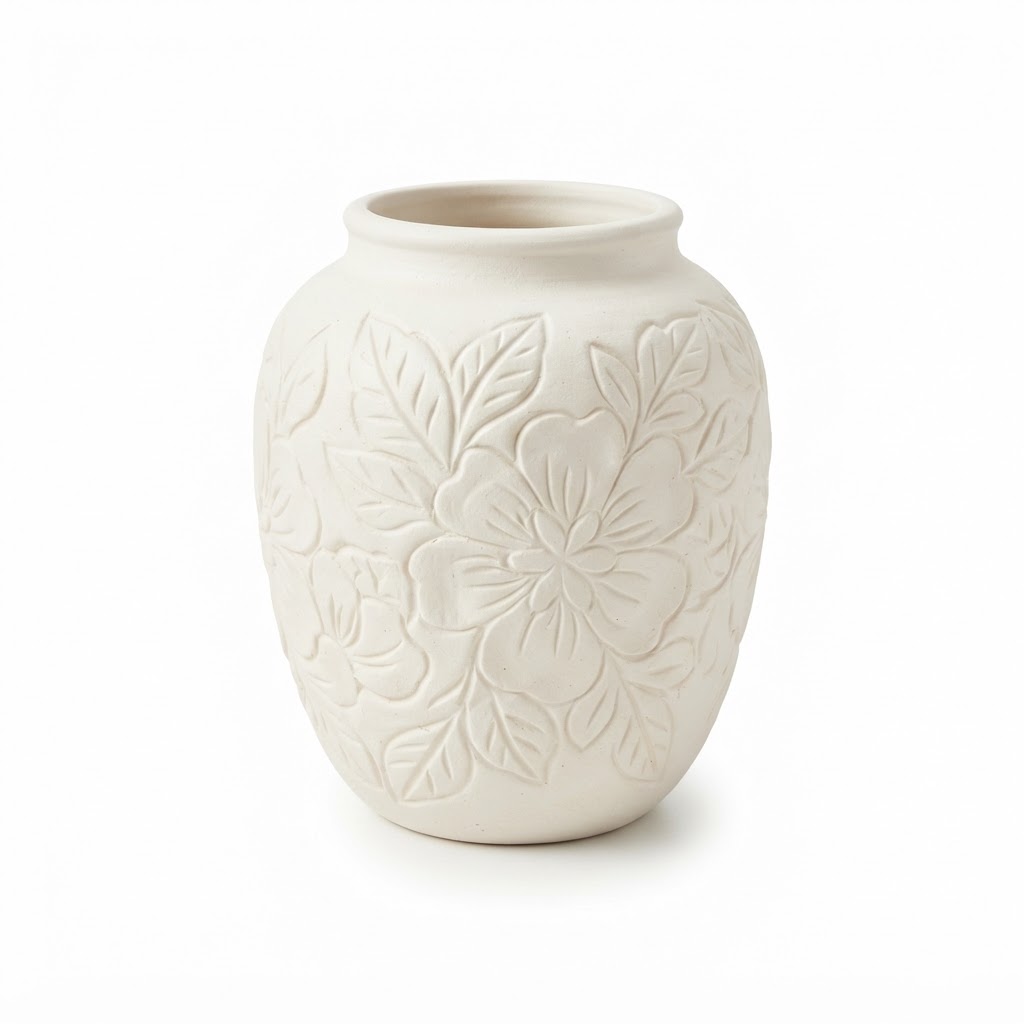 White Ceramic Floral Vase
