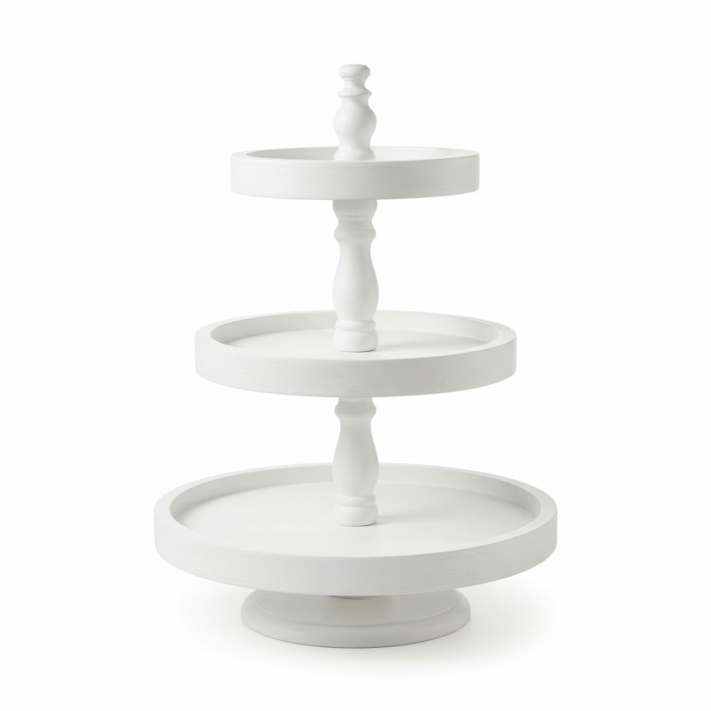 Tiered White Pedestal Stand