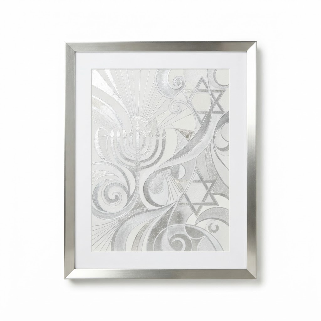 Abstract Silver Framed Wall Art