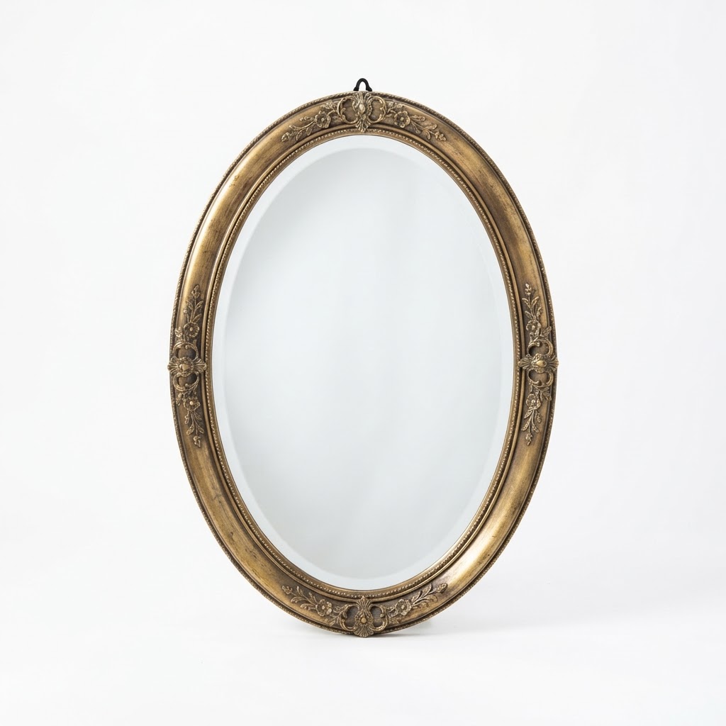 core Oval Antique Brass Mirror
