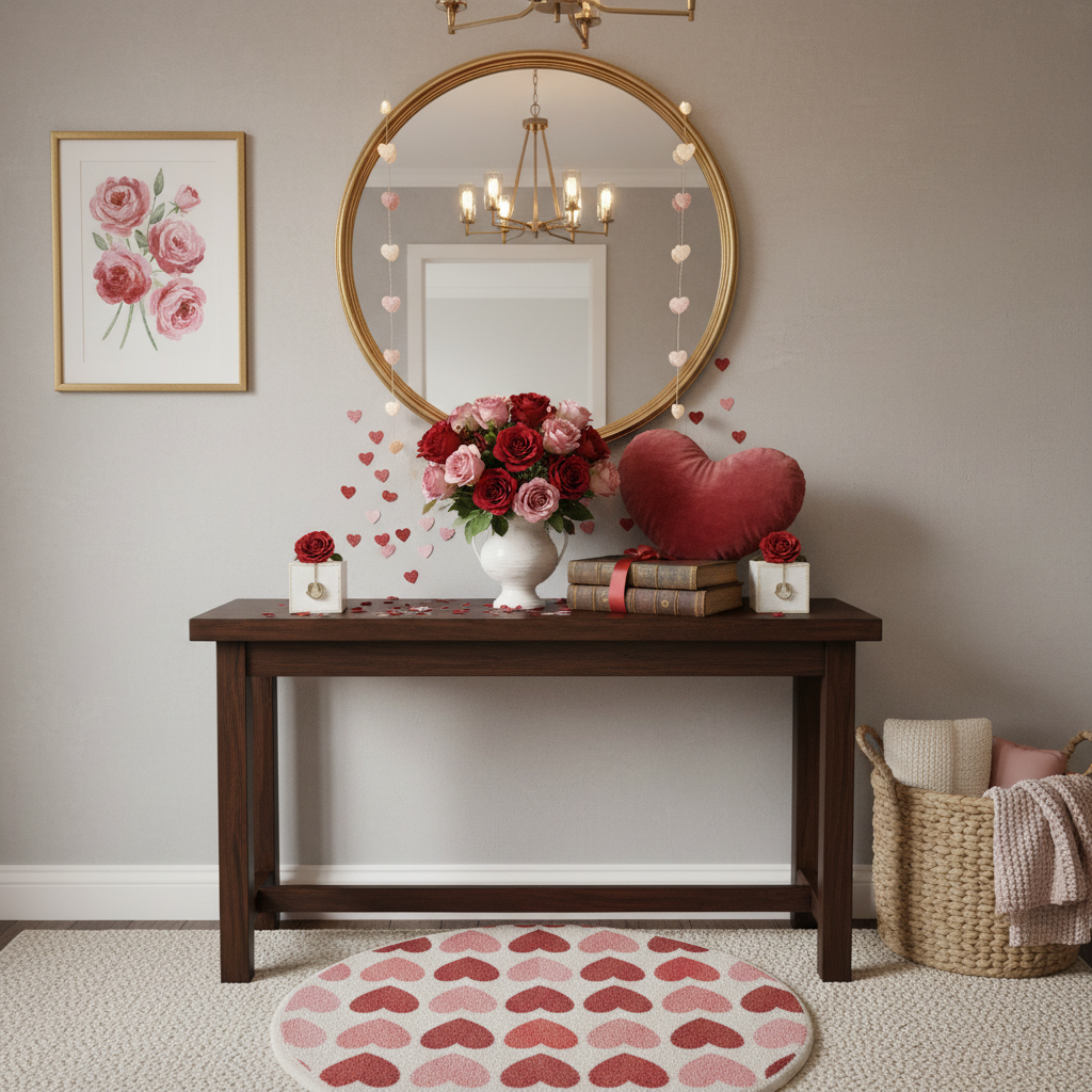 Transitional Valentine's Day Entryway