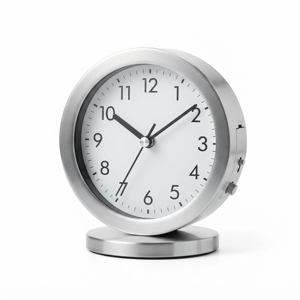 Silver Desk Clock