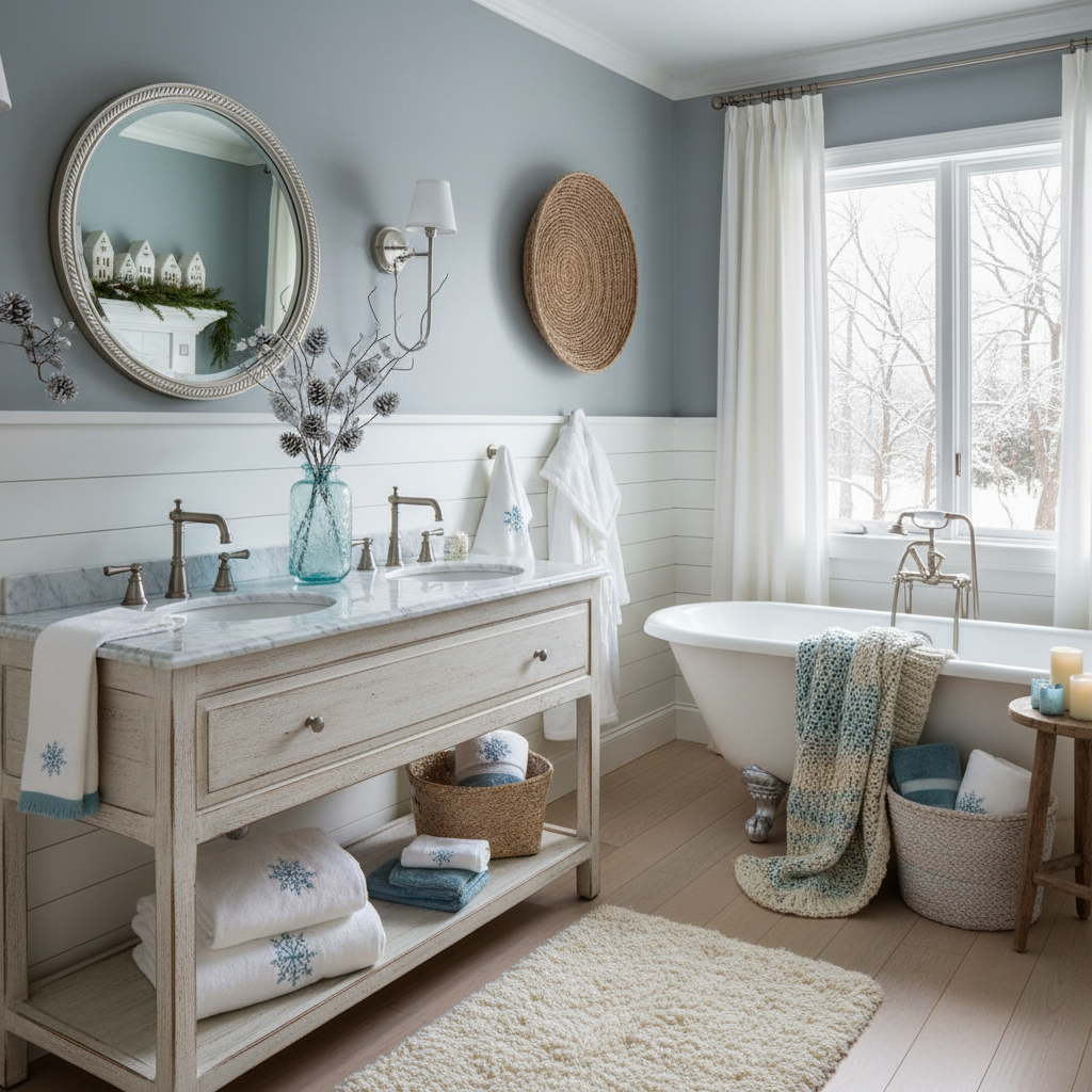 Country Winter Master Bathroom