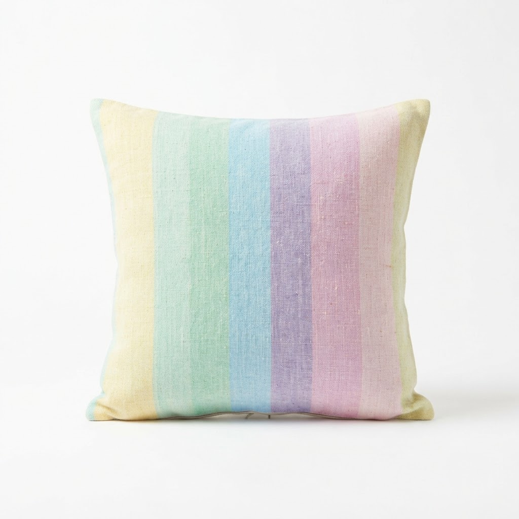 Soft Pastel Linen Throw Pillow