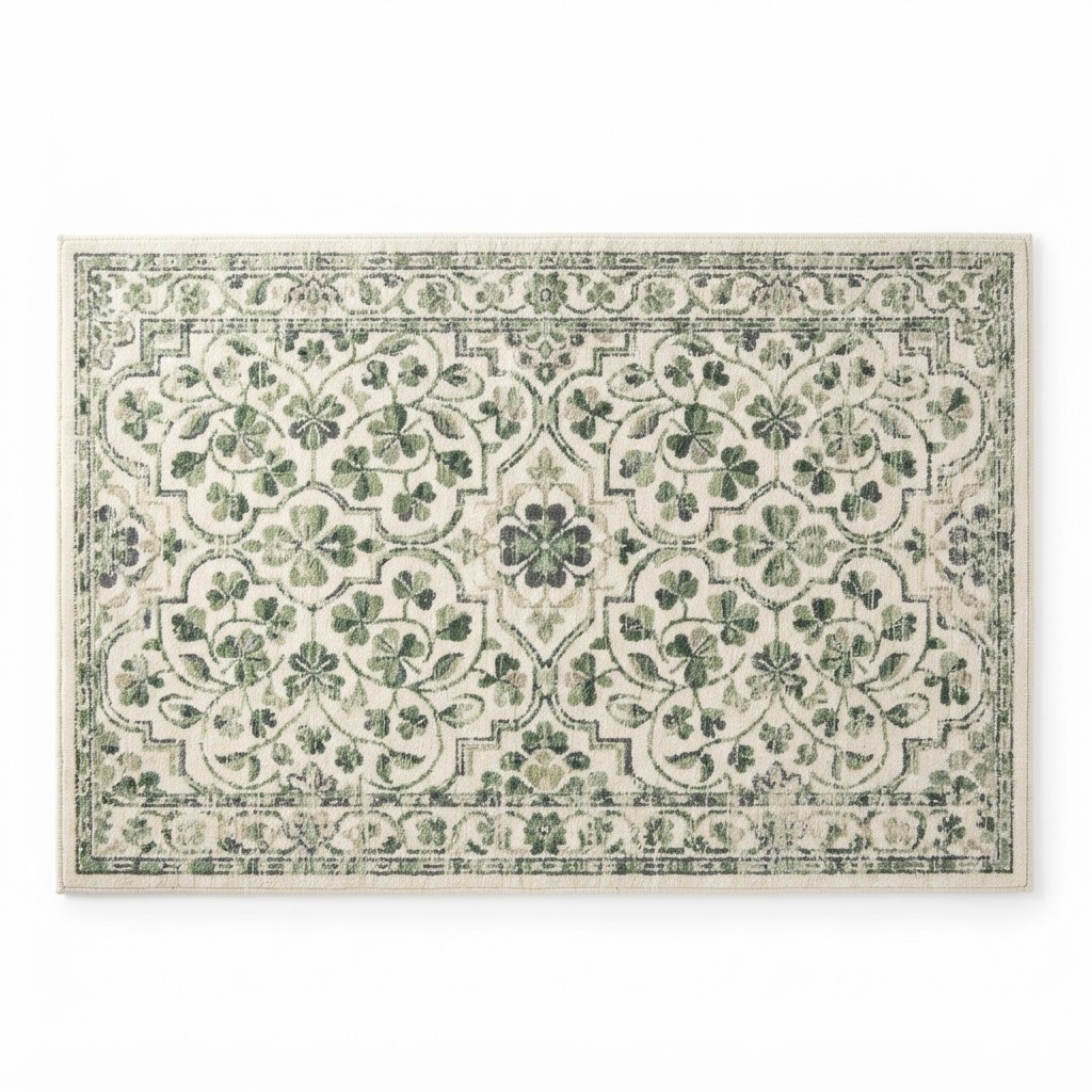 Transitional Clover Pattern Area Rug