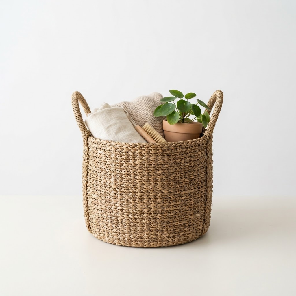 Scandinavian Woven Seagrass Storage Basket
