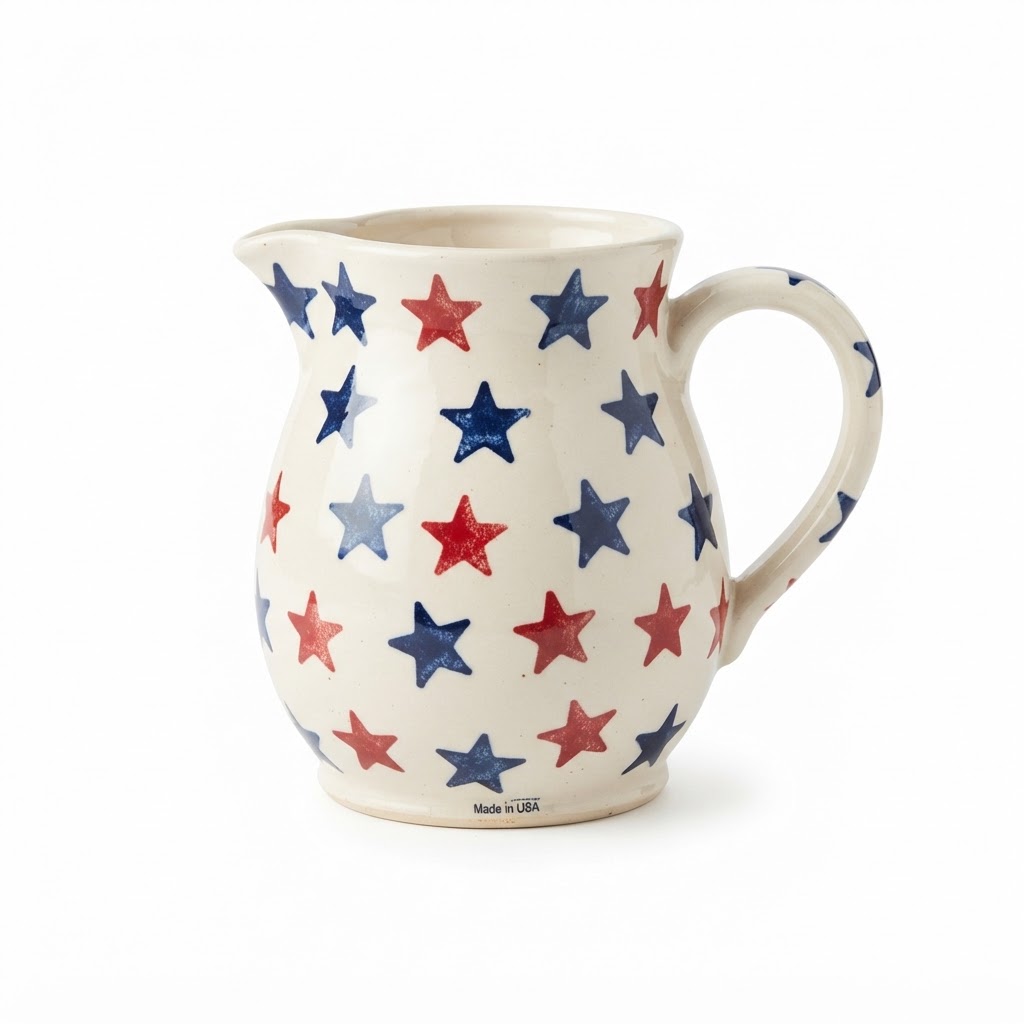 Star-Print Ceramic Pitcher